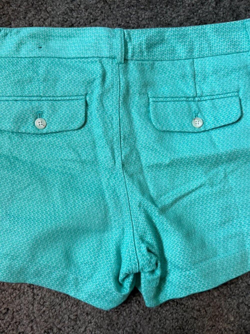 BANANA REPUBLIC Mint Green Tweed Cotton Linen Short Suit Set Blazer 6 Shorts 8 - Picture 6 of 16